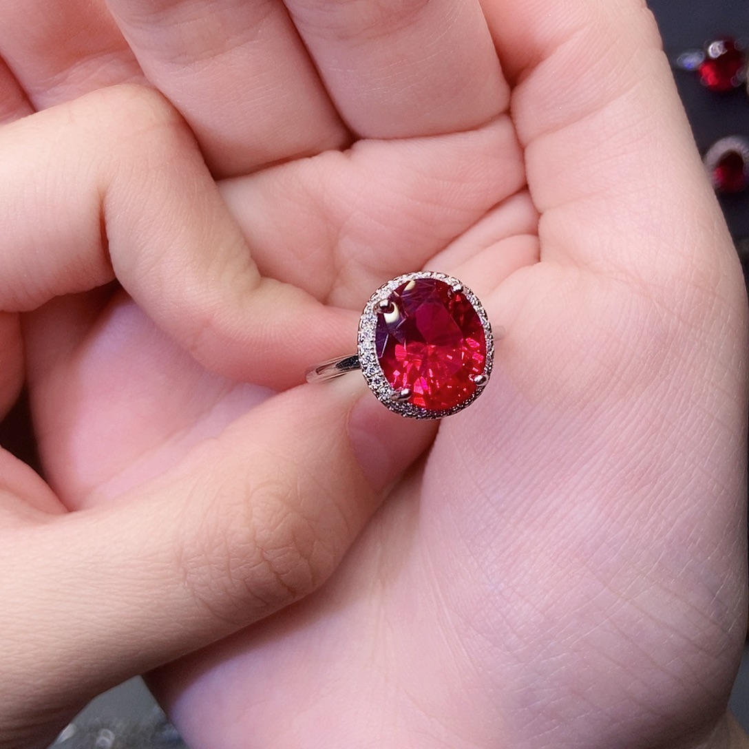 银S925镶嵌红宝石戒指