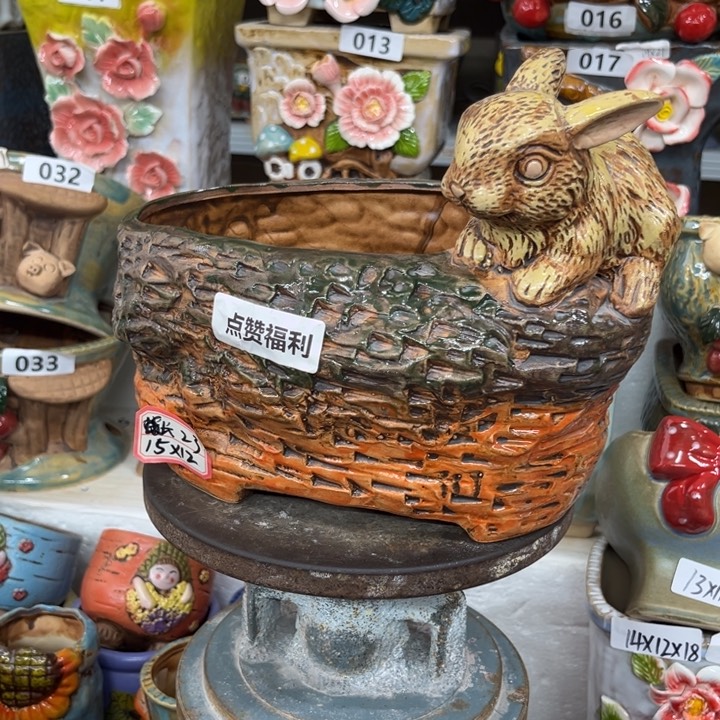紫砂花盆粗陶材质多肉花盆