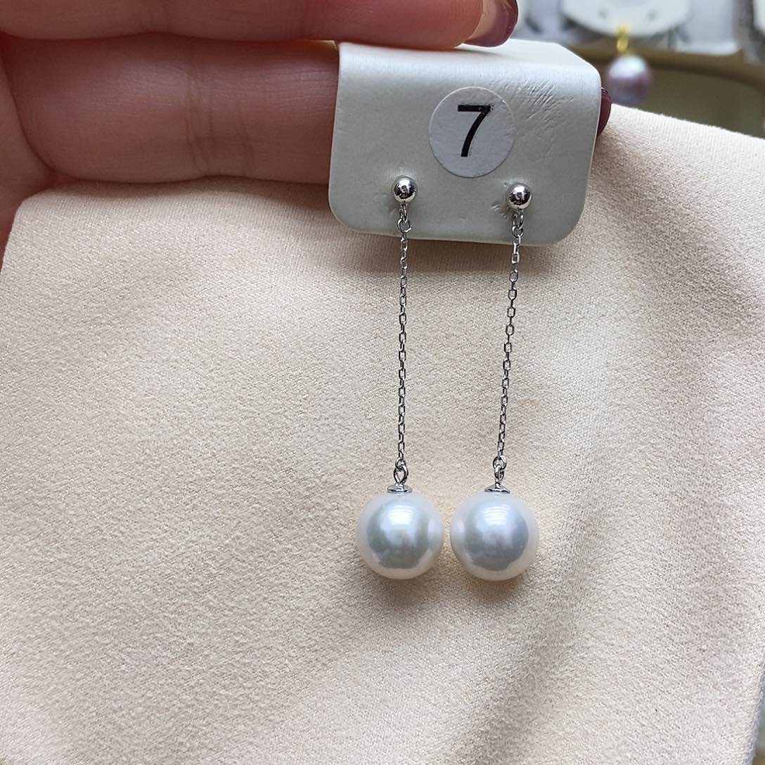 淡水珍珠耳饰银S925镶嵌