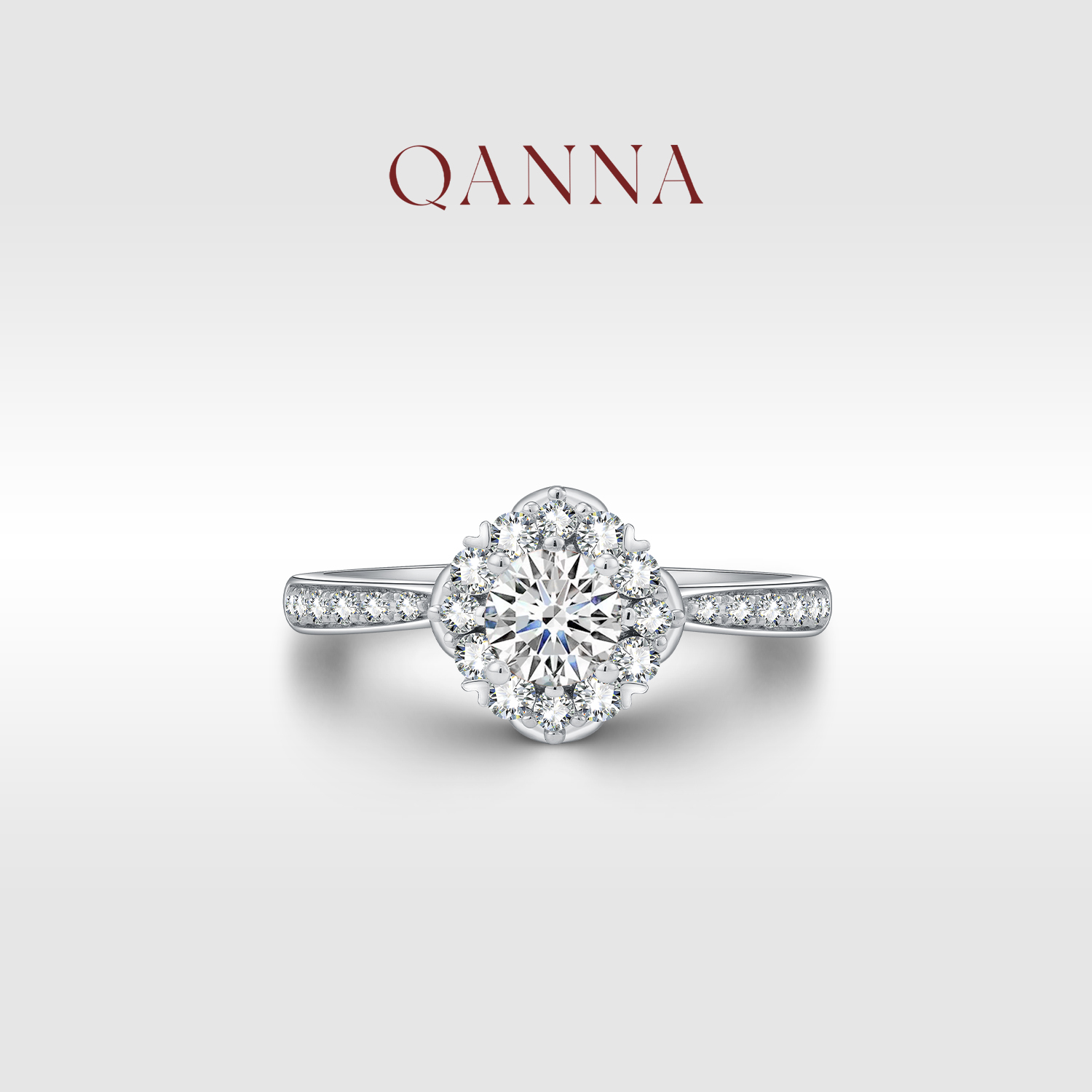 QANNA【手捧花】【50分主钻 】【灿若星辰】18K金璀璨星河钻石戒指AY