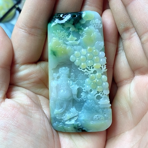 翡翠颈饰未镶嵌寒*天然缅甸翡翠a货