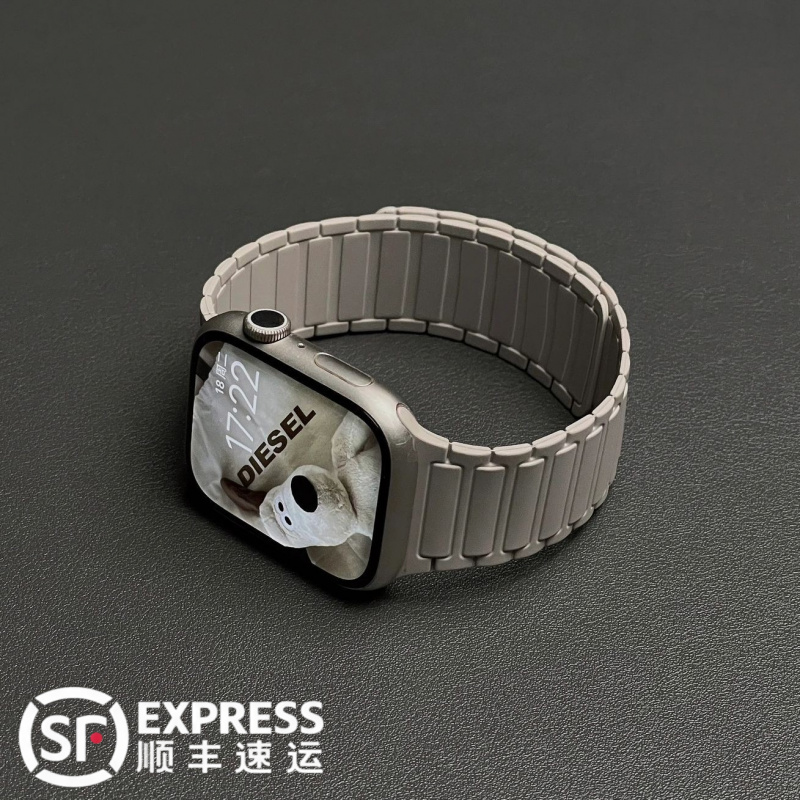 适用S11苹果iwatch手表ultra3表带S10硅胶s8磁吸applewatch高级感