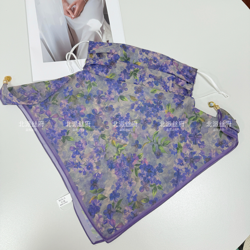 【紫色花海】 双面戴面纱口罩磁吸扣三合一 唯美清新淡雅大气