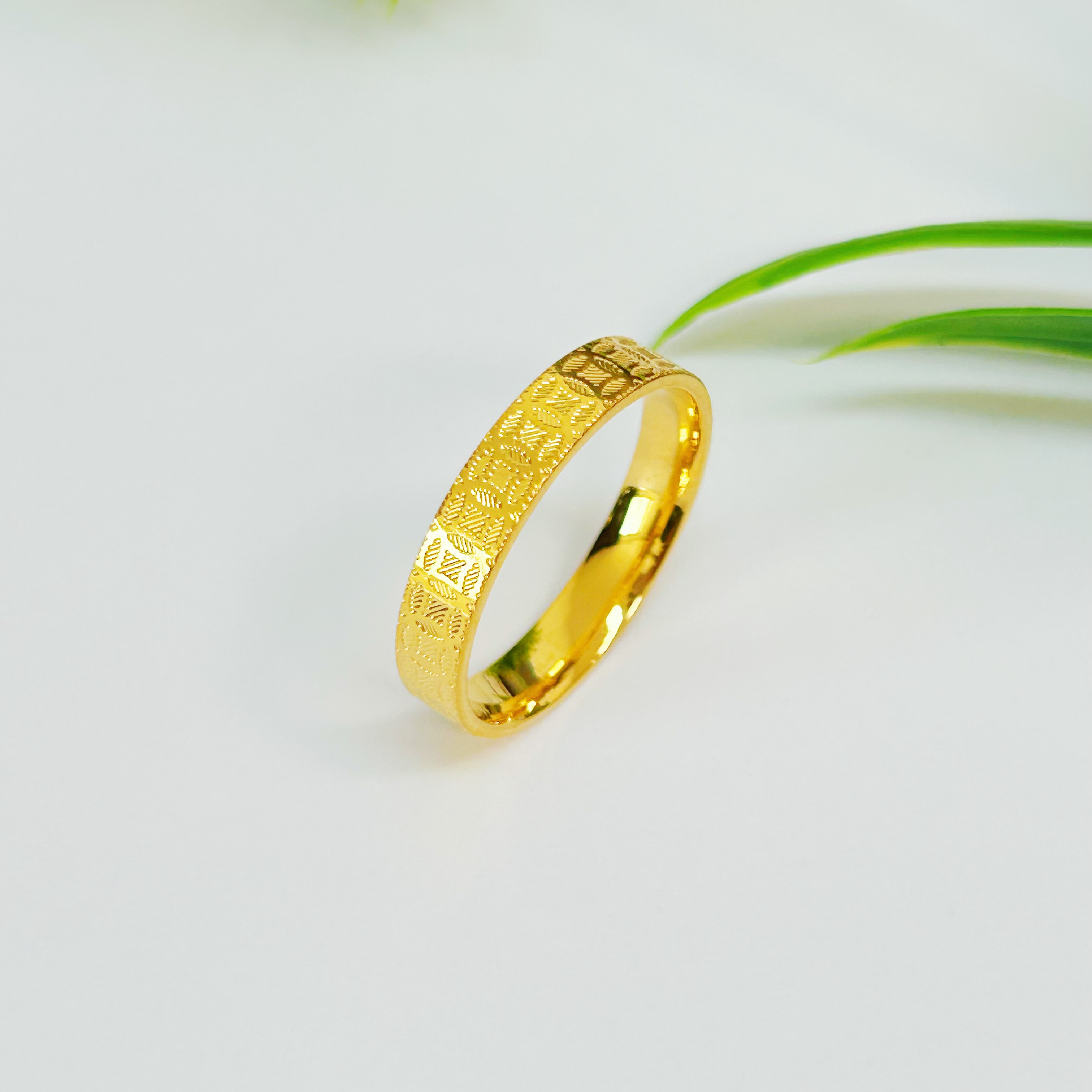 【富远黄金】足金古法卡4铜钱固口指圈戒指FYHJ01020545