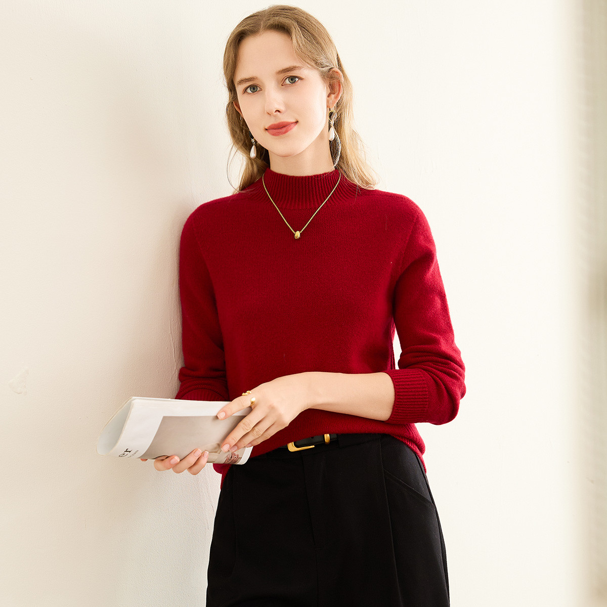 TUHUANG/兔皇厚款无缝打底衫基础半高领保暖女套衫羊绒衫TW349135