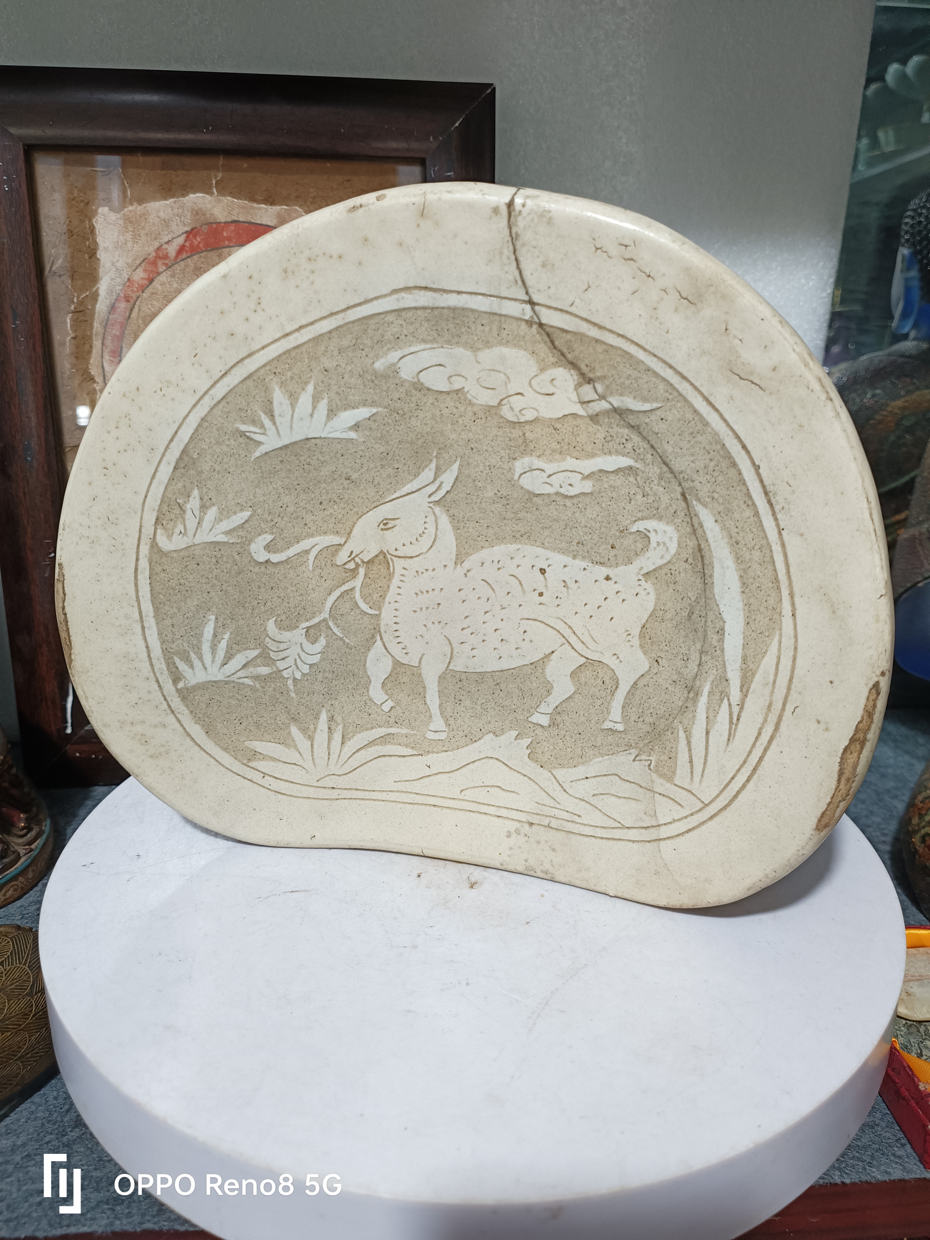 精美磁州窑羊瓷枕