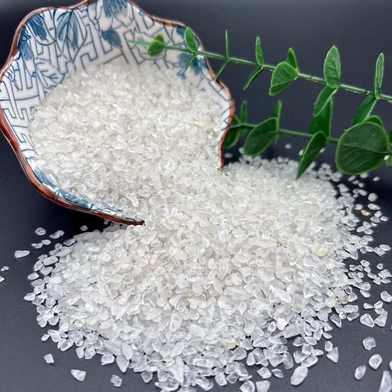 天然白水晶碎石手链吊坠消磁鱼缸摆件美美哒