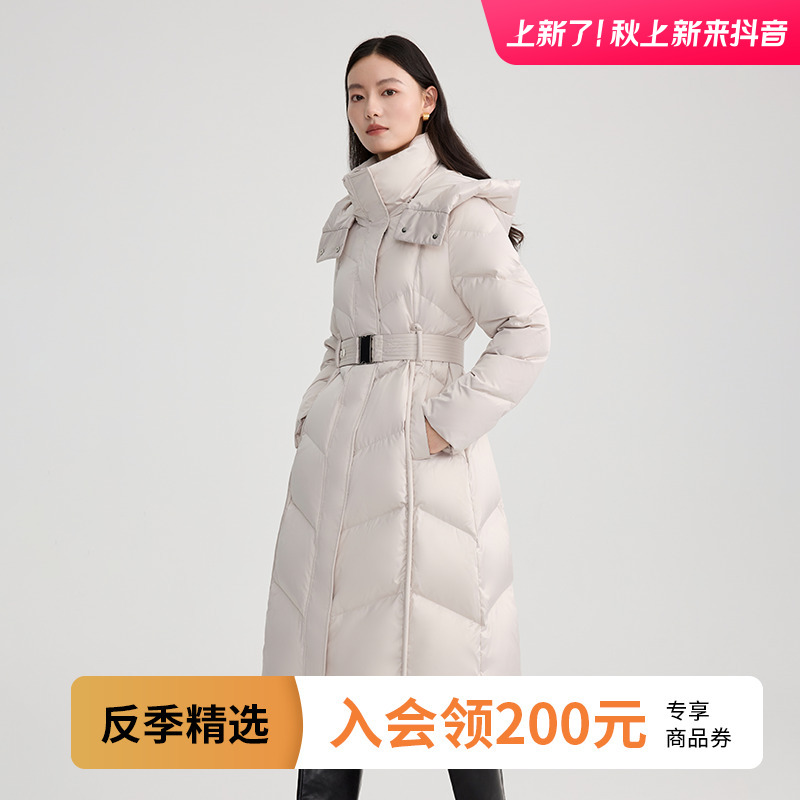 艾莱依女士女款中长款修身保暖冬季户外休闲时尚防风1299