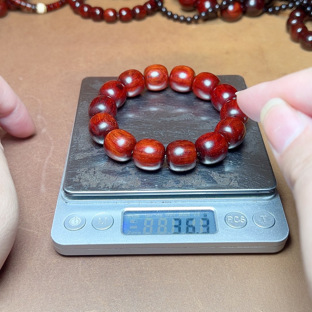 鑫***油手串/手链小叶紫檀1516帝王泥金星水波