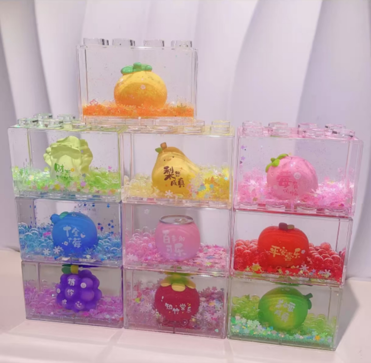 拍就发，流沙积木水果叠叠乐