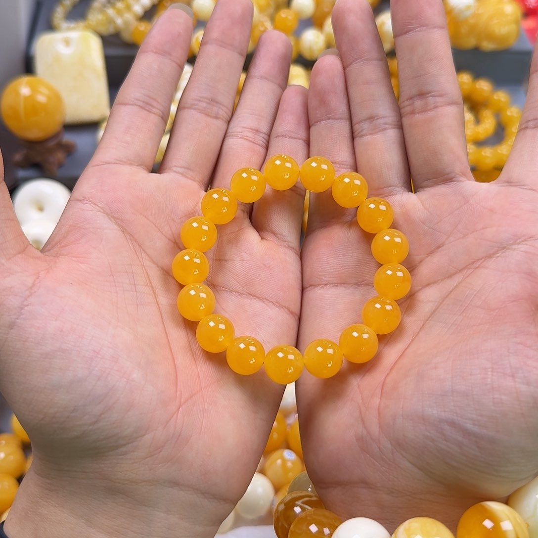 琥珀珠宝奇石未镶嵌同料12mm