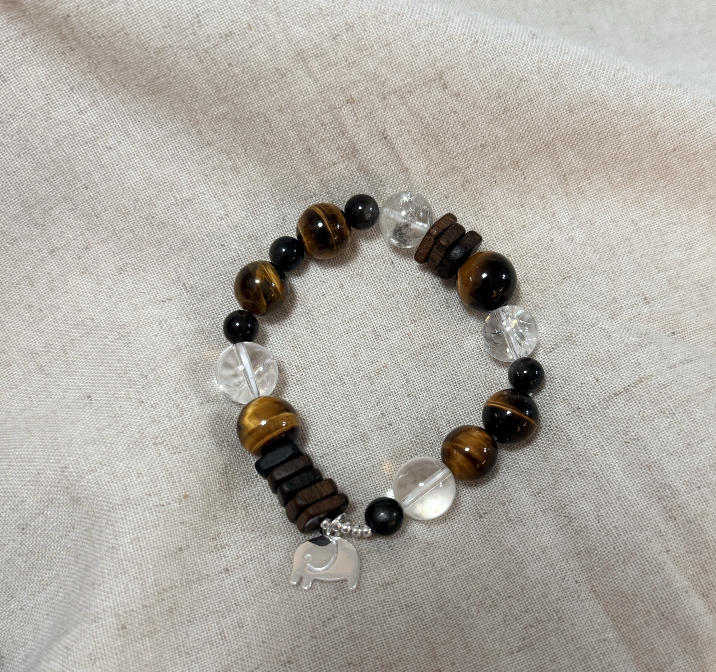 925银手链 925纯银 小象虎虎手串  10MM