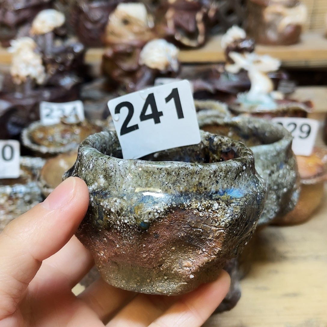 杯老*柴烧粗陶手捏杯