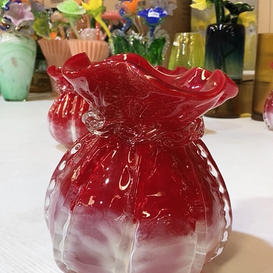 琉璃花瓶高28厘米口径6厘米