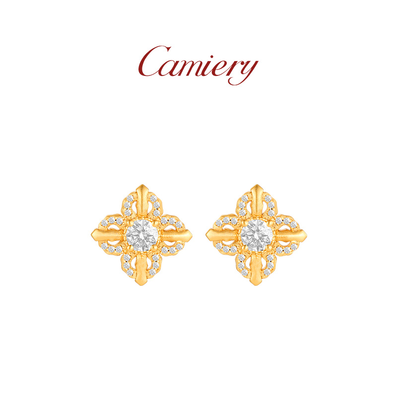  CAMIERY/卡美瑞 精致百搭十字金刚杵耳钉