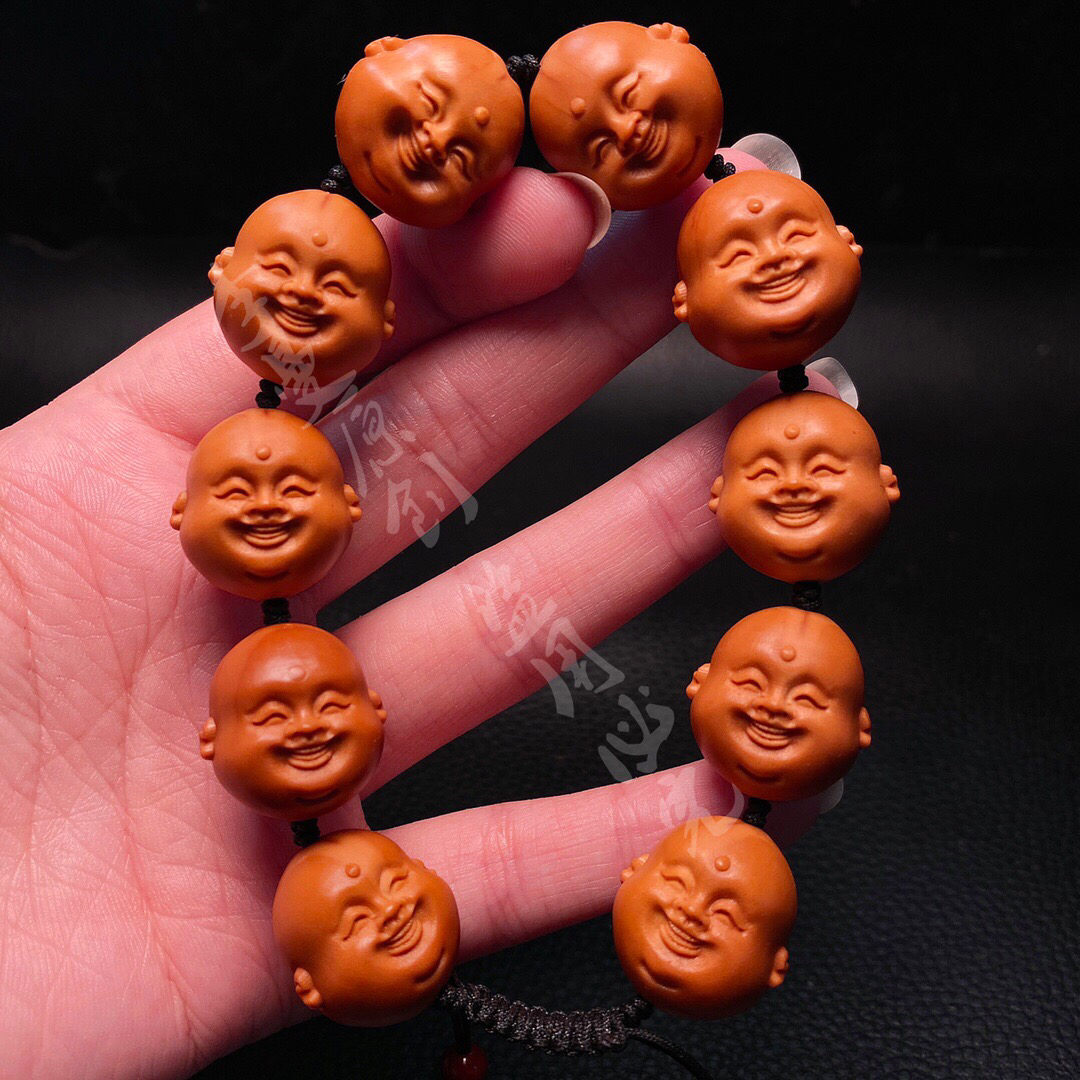 十分开心手串橄榄核雕刻文玩佛珠念珠手链核雕手工艺品手把件