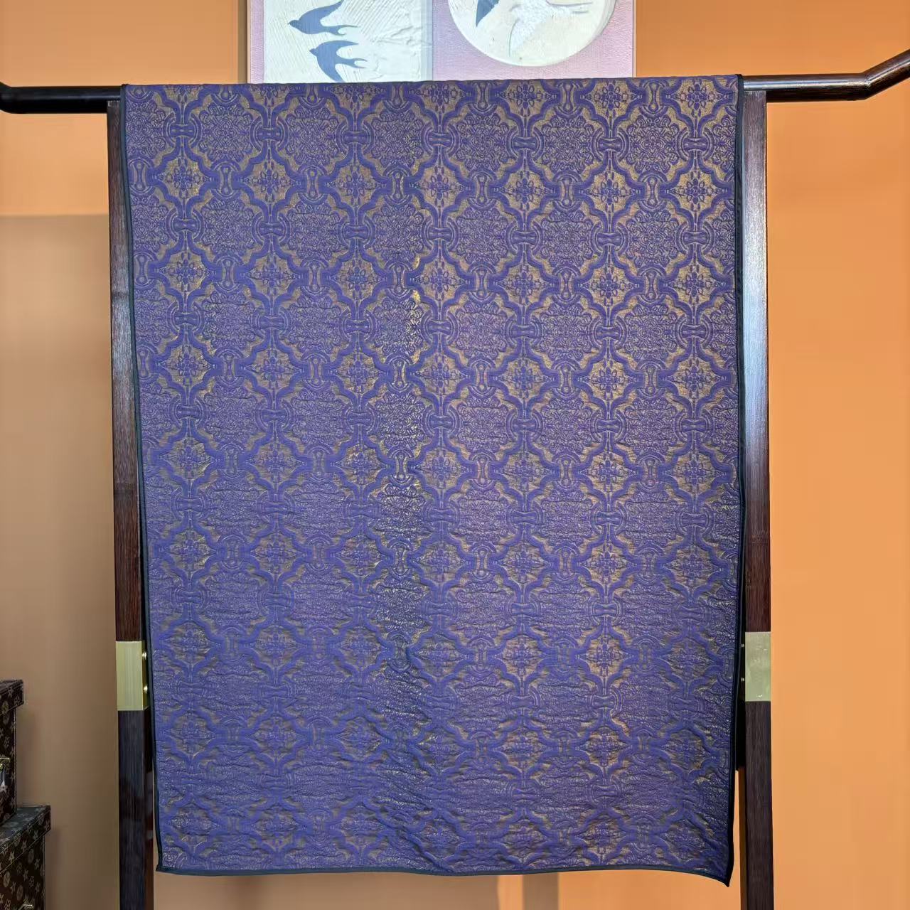 新款【烟紫阙】70*180重锻浮雕云锦香云高货重磅国风高端丝巾-H4
