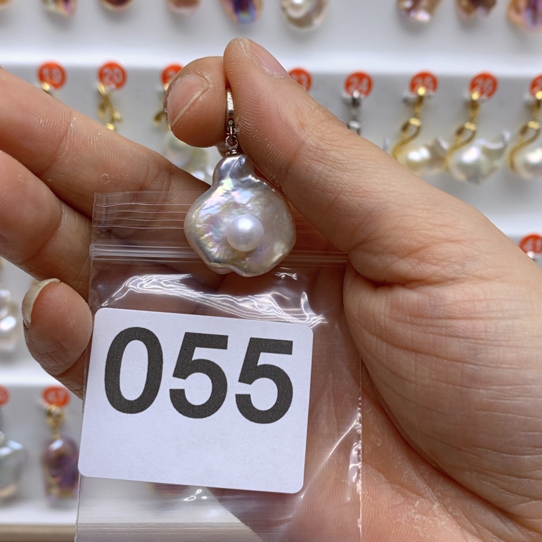 淡水珍珠颈饰银S925镶嵌55