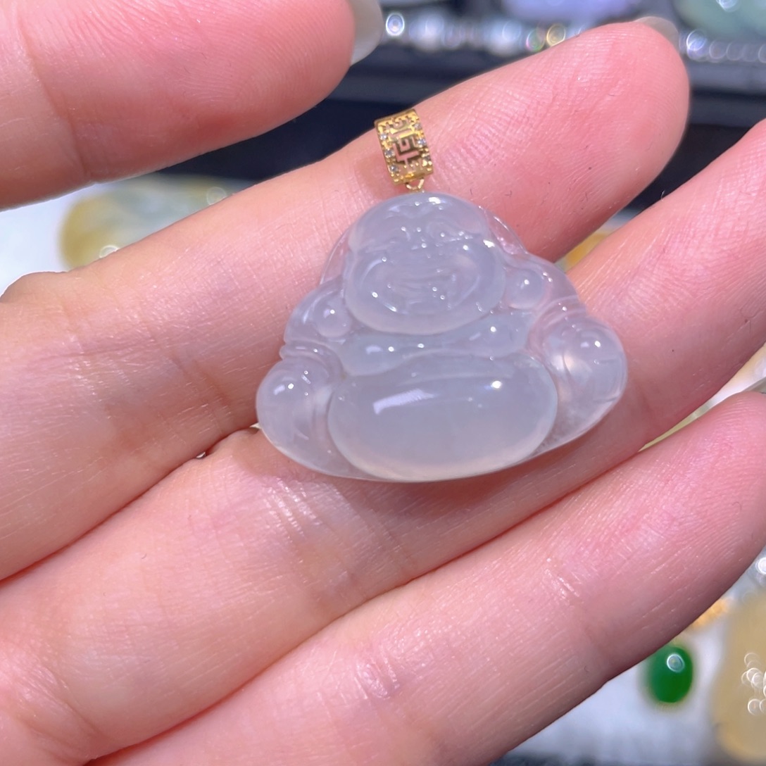 颈饰18K金镶嵌翡翠翡翠