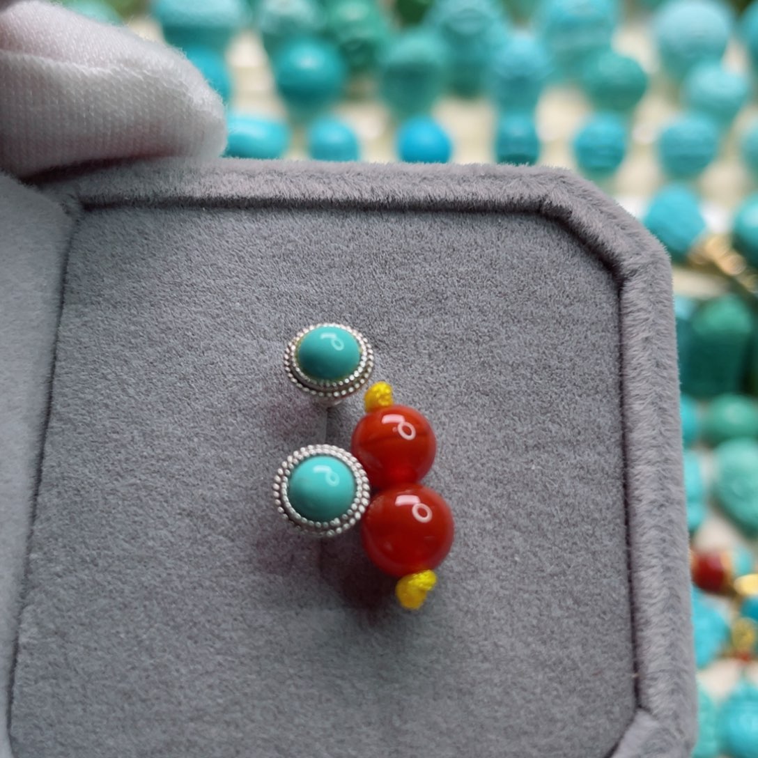 南红玛瑙颈饰银S925镶嵌