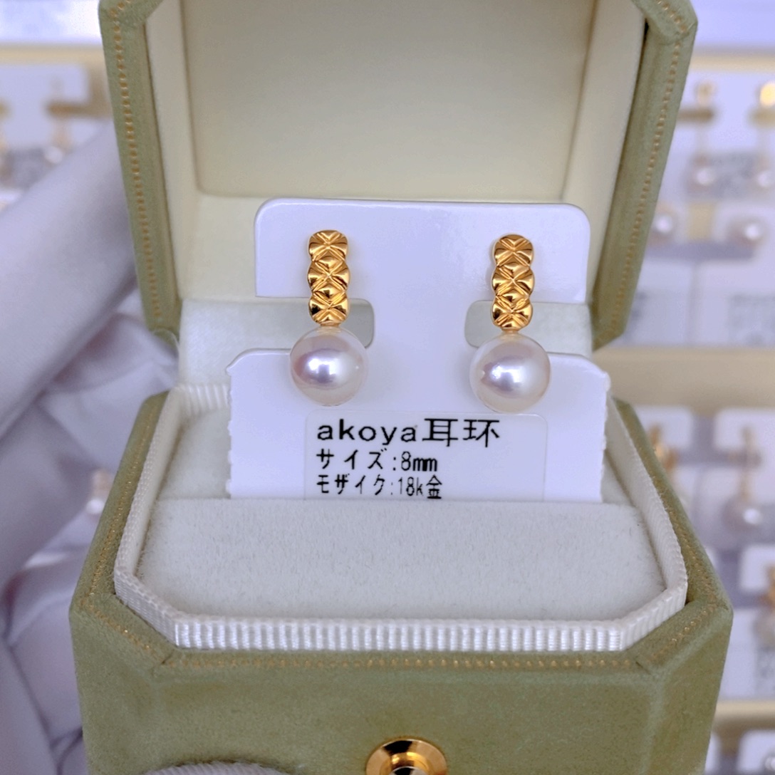 海水珍珠耳饰18K金镶嵌