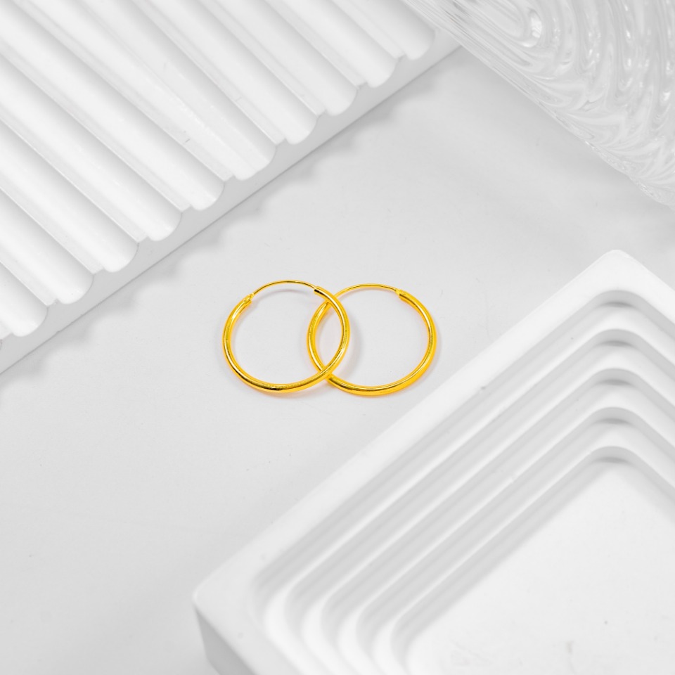 足银耳饰 足银耳饰 素圈耳环