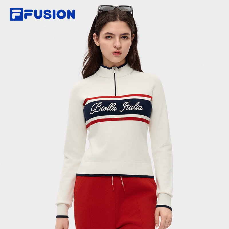 马上起飞 | 斐乐女编织衫2026春半高领撞色休闲上衣T11W612406F