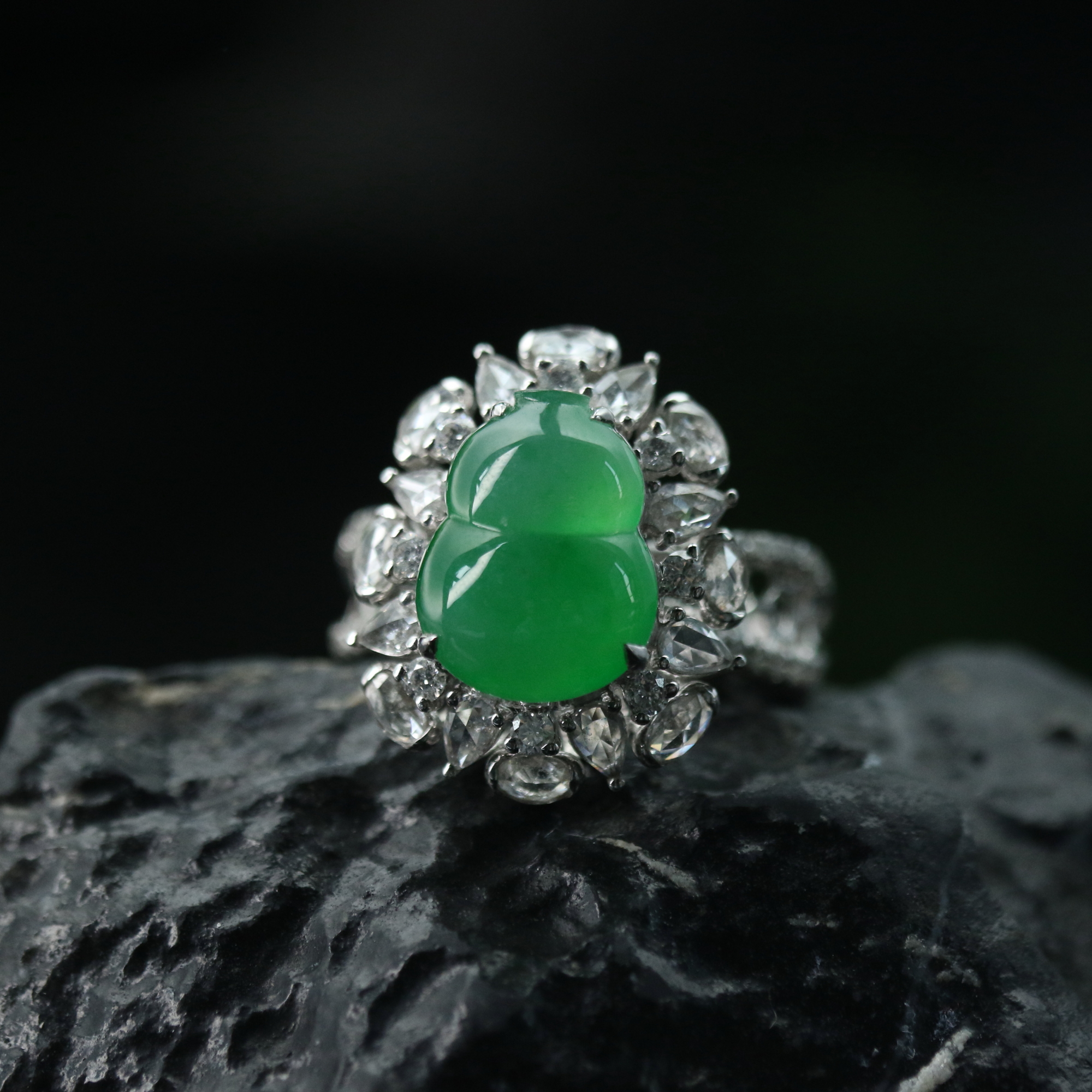 42天然缅甸翡翠A货18k戒指/600111/上海嘉禾拍卖