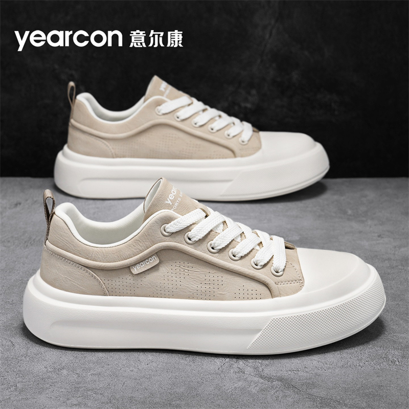 YEARCON/意尔康夏季新款男士透气轻便百搭防滑厚底素面板鞋4208商品图