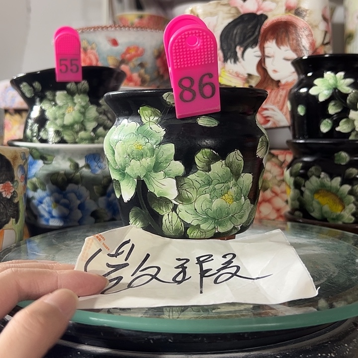 *****景德镇手绘花盆 满38包邮