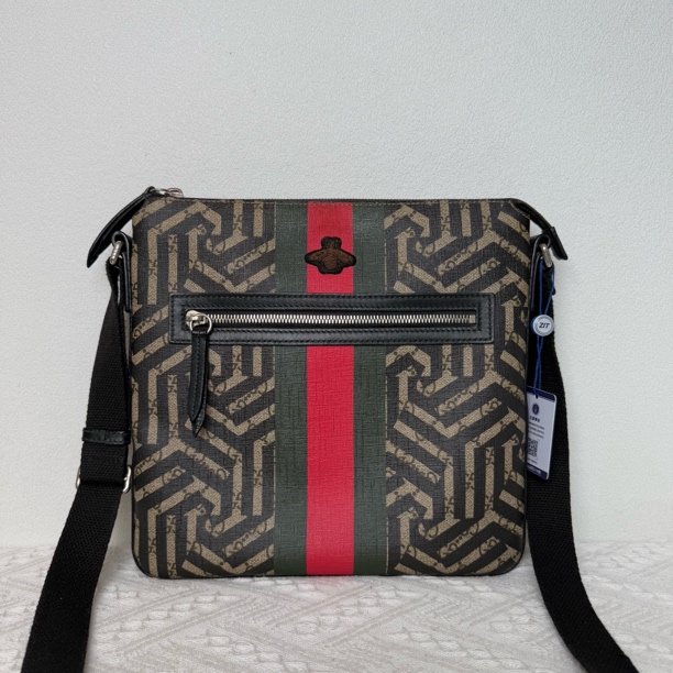 95新 GUCCI/古驰 4338/男士时尚印花蜜蜂迷宫单肩包