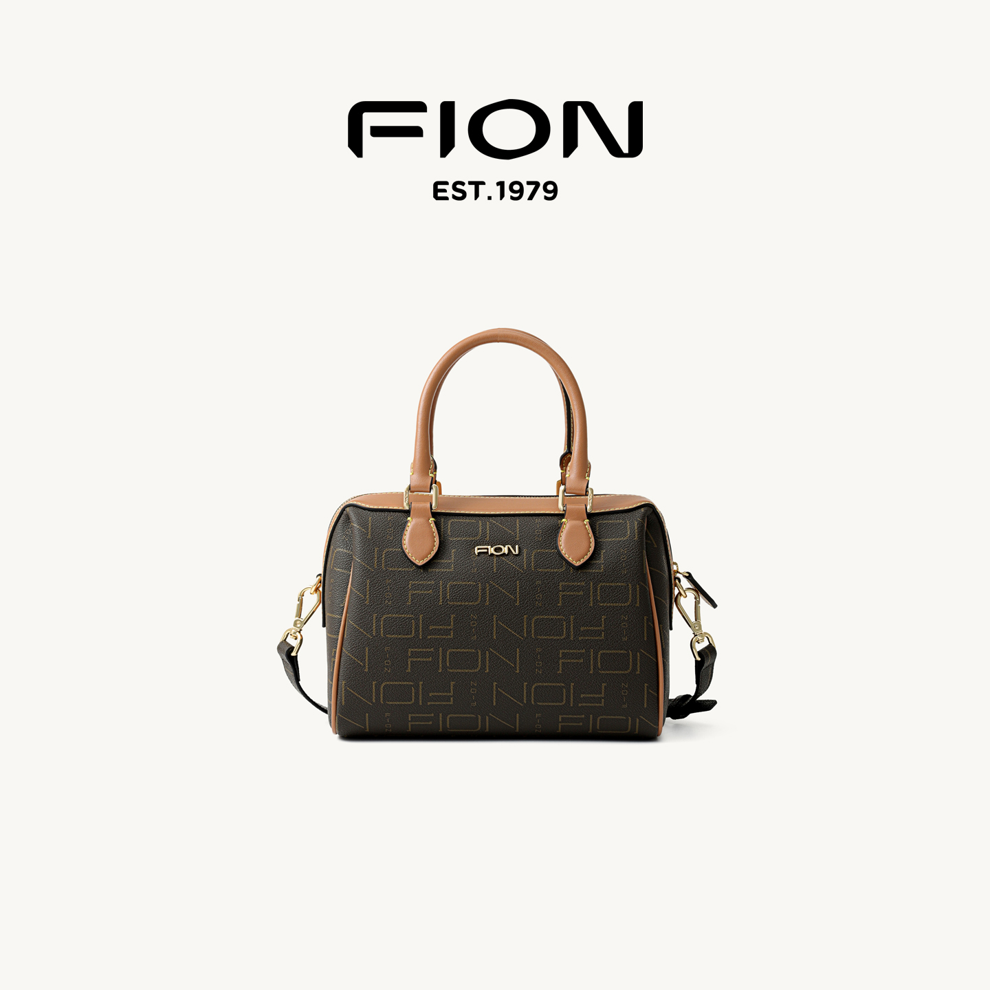 FION/菲安妮奥莱经典复古女士通勤斜挎波士顿枕头包FAAFJGC208