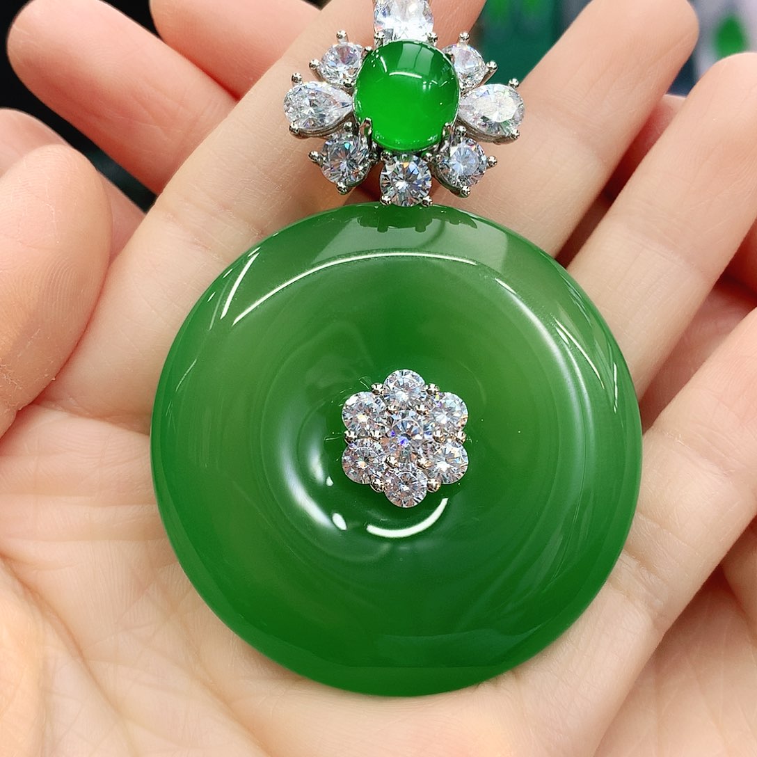 银S925镶嵌吊坠玛瑙/玉髓