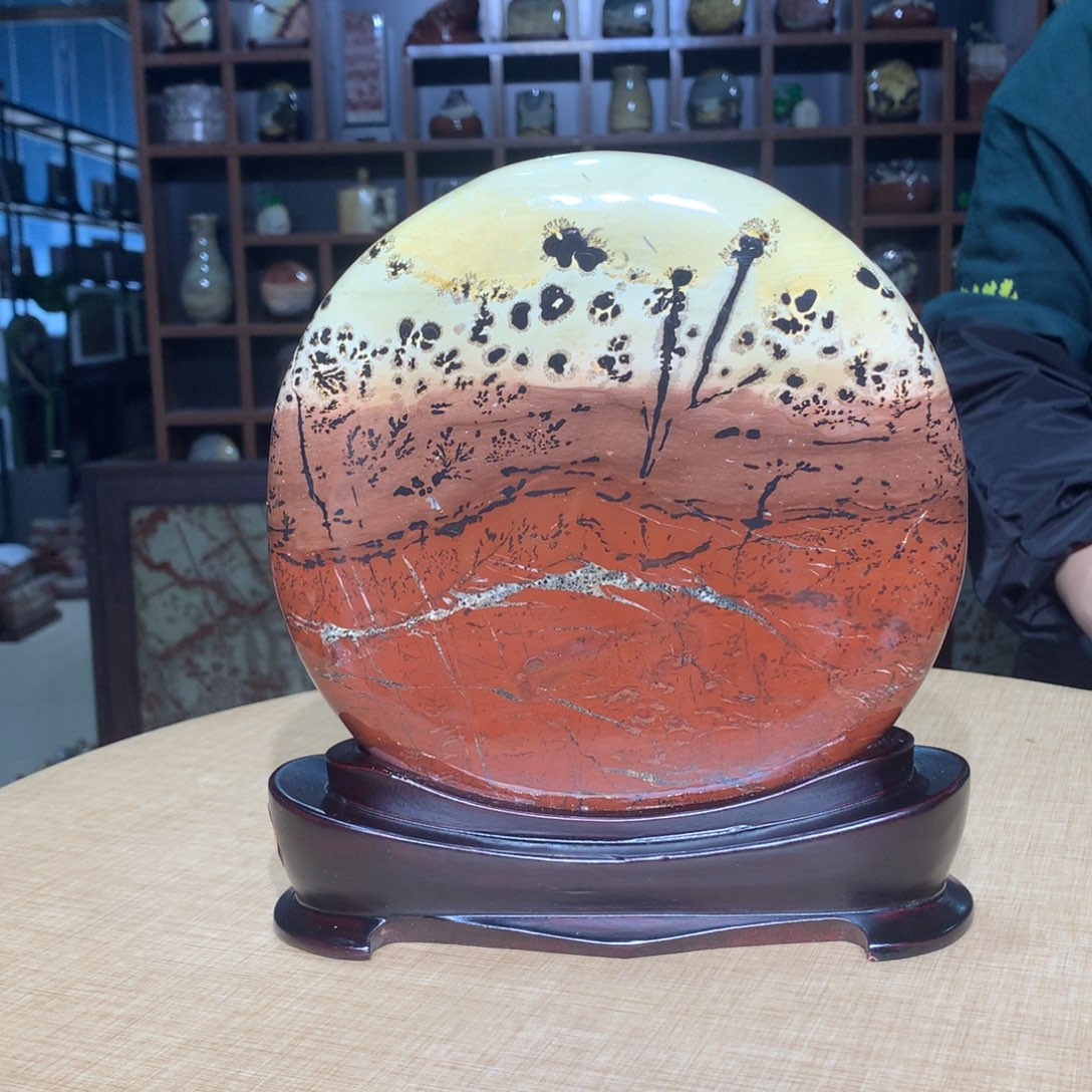 紫砂广西国画石摆件，收藏观赏