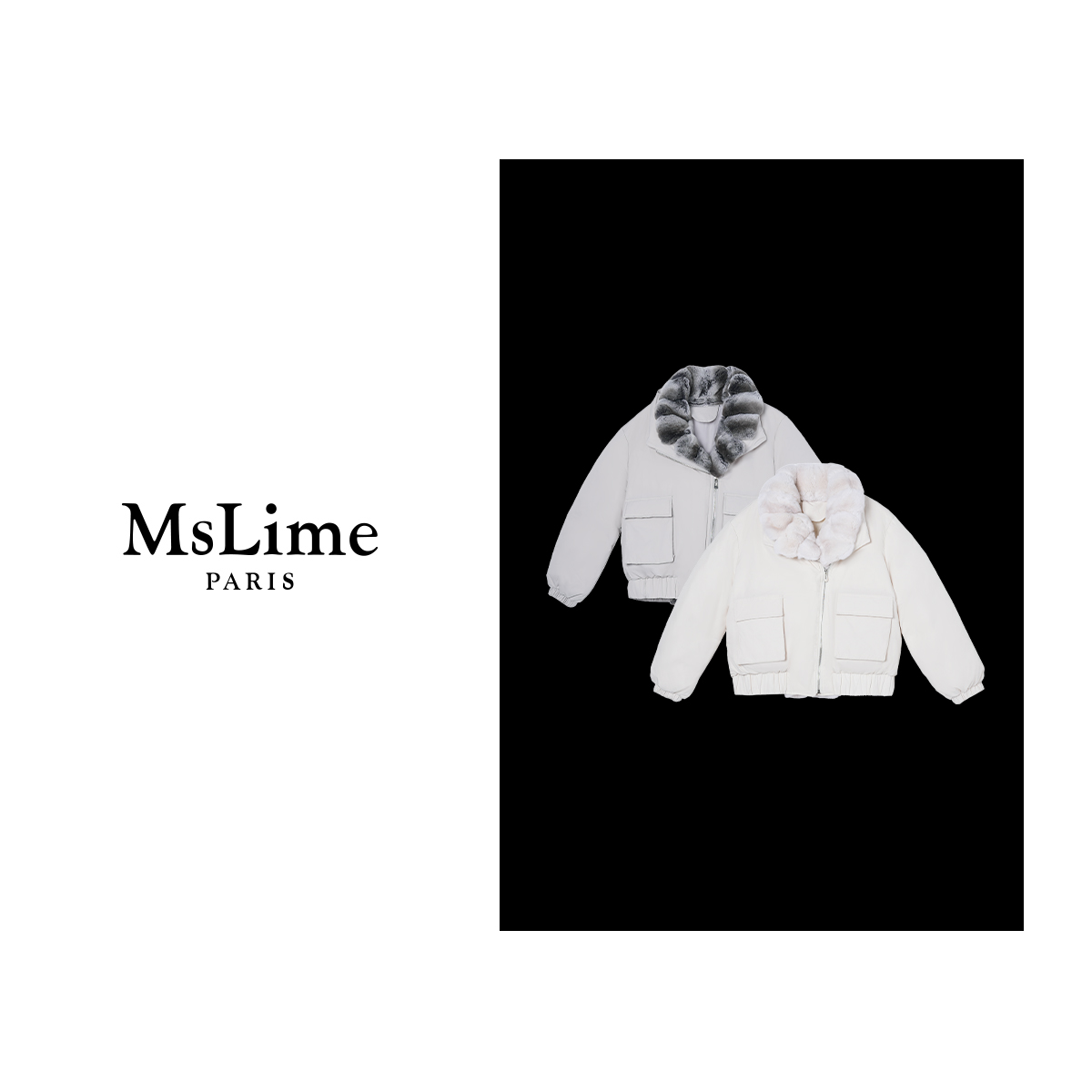 王嬛嬛MsLime新款【琅华】獭兔毛领秋冬百搭藏肉90鹅绒服 HD2D0054