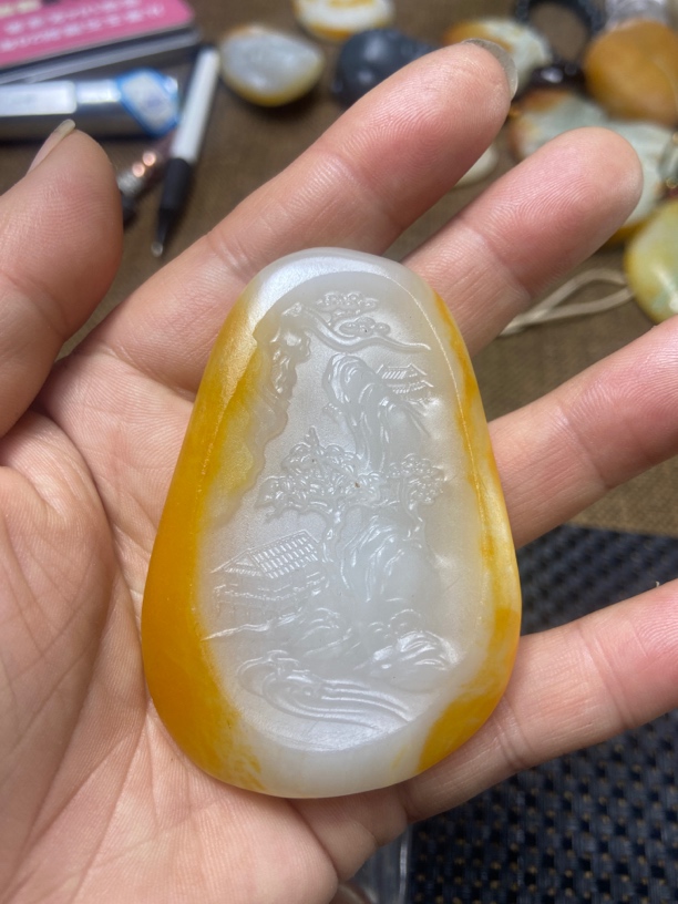 和田玉 吊坠 山水