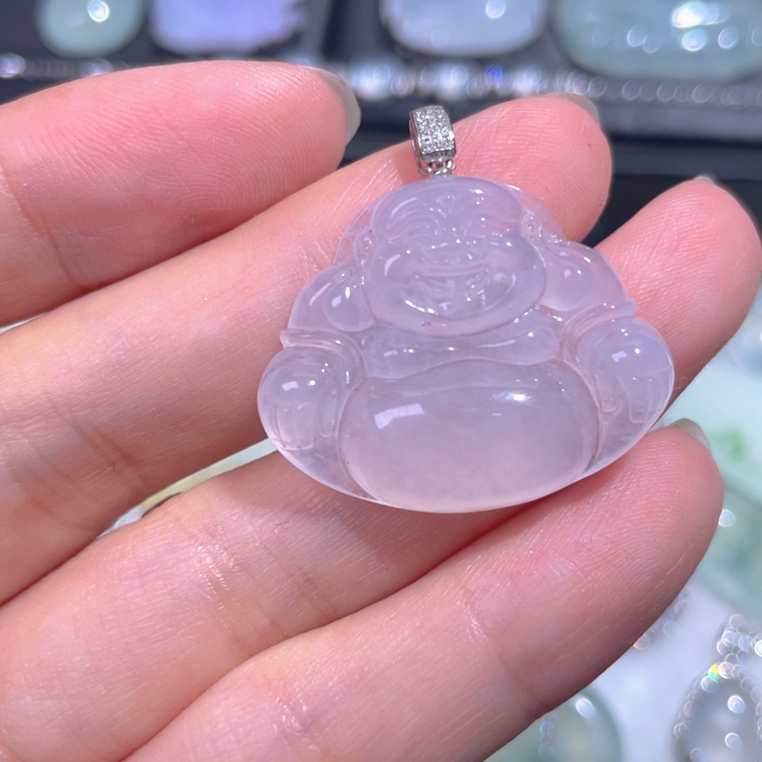 颈饰18K金镶嵌翡翠翡翠