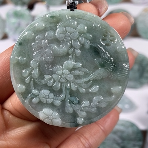 翡翠颈饰未镶嵌喜上眉梢福利