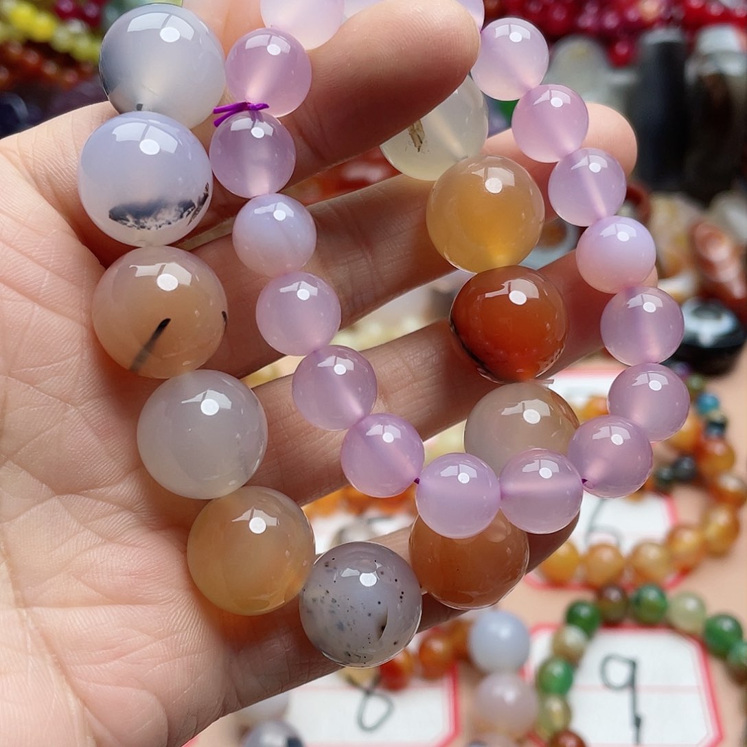 玛瑙/玉髓颈饰合金滴*D