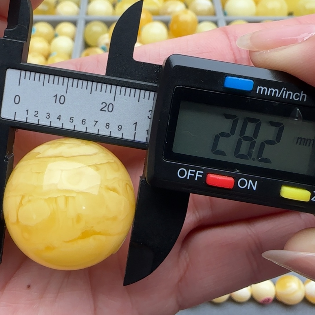 蜜蜡未镶嵌裸石浓蜡妖花珠子