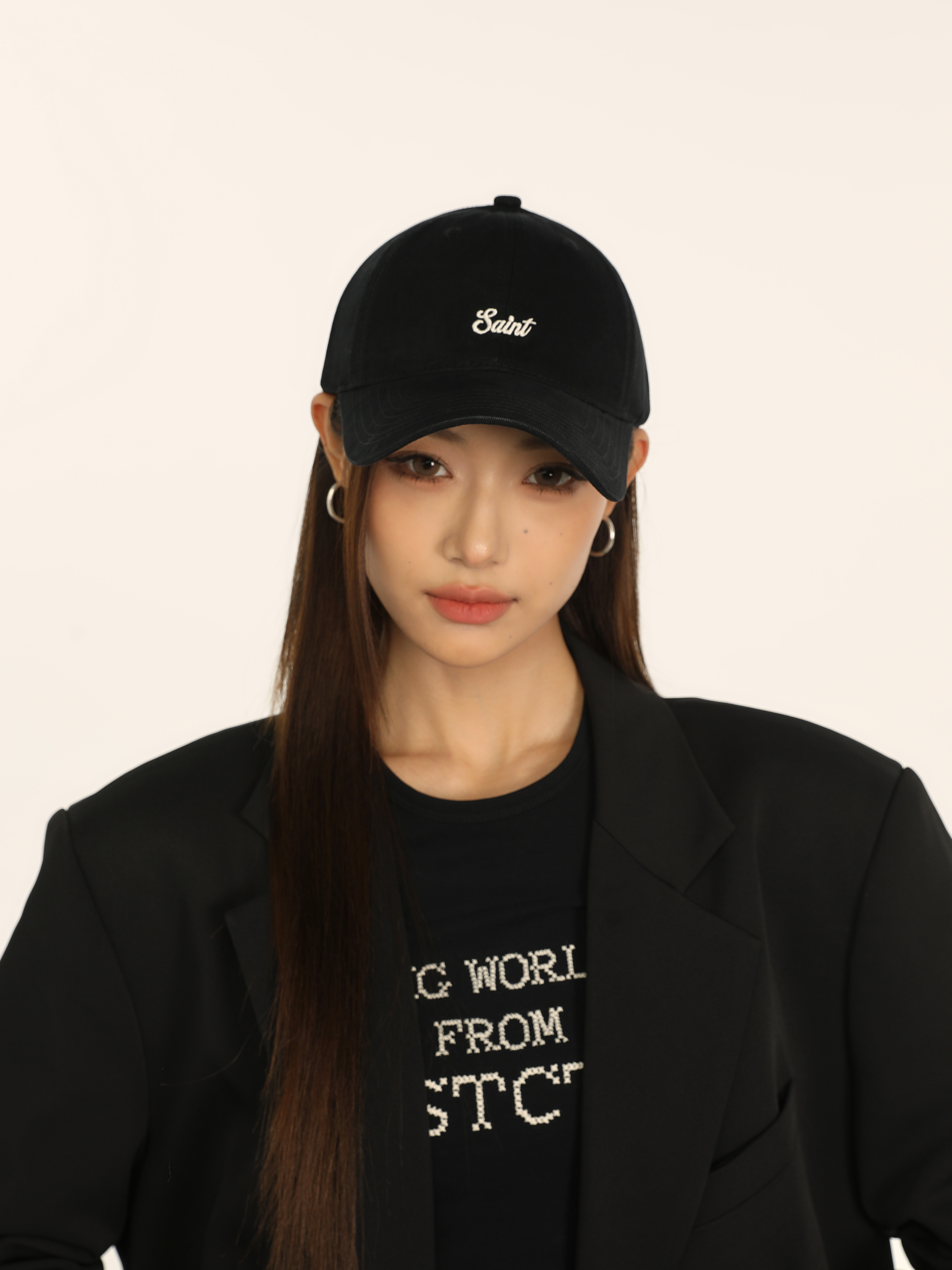 【Saint】大头围帽子软顶水洗刺绣棒球帽百搭韩版情侣时尚户外