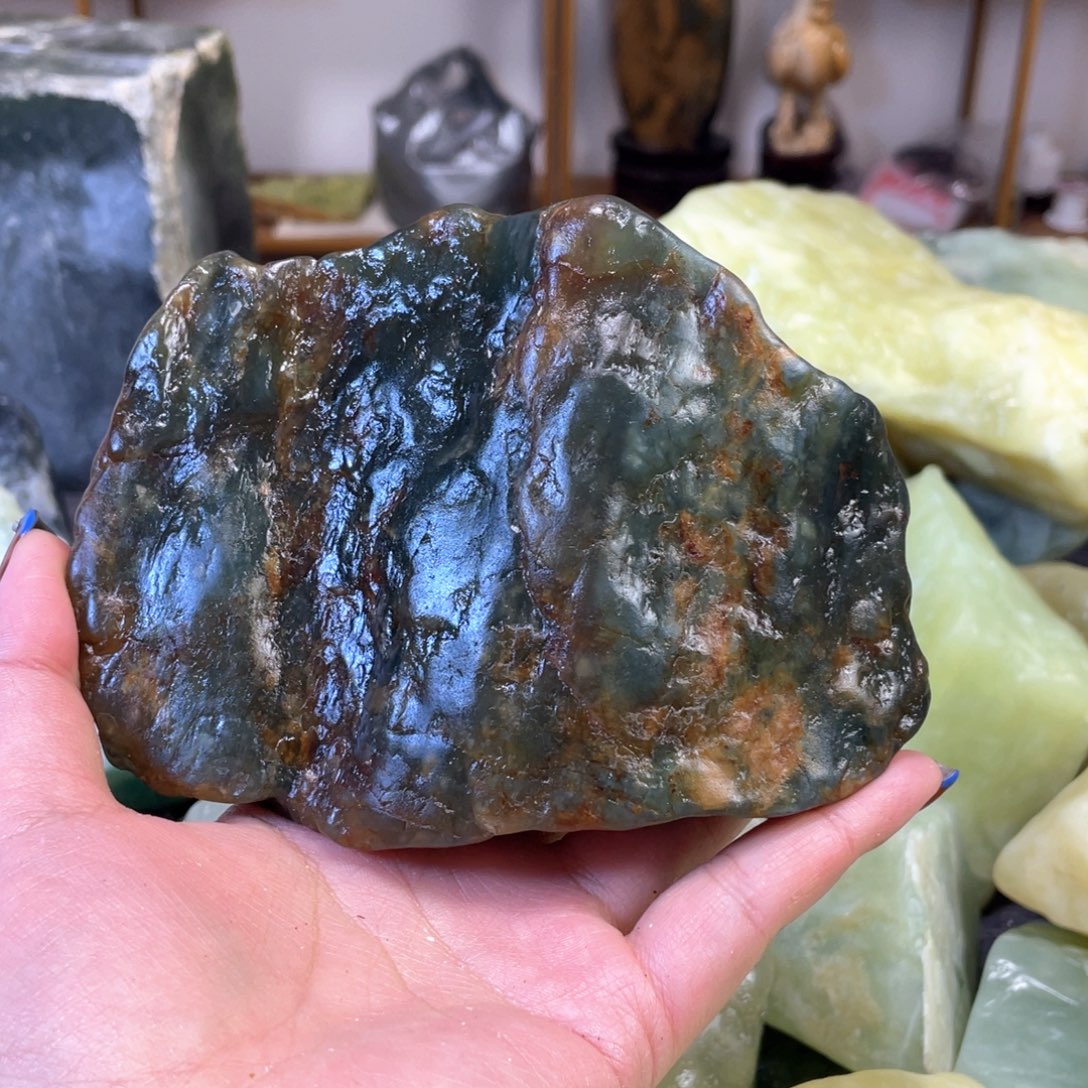 楊***蛇纹石玉未镶嵌中国四大名玉简易