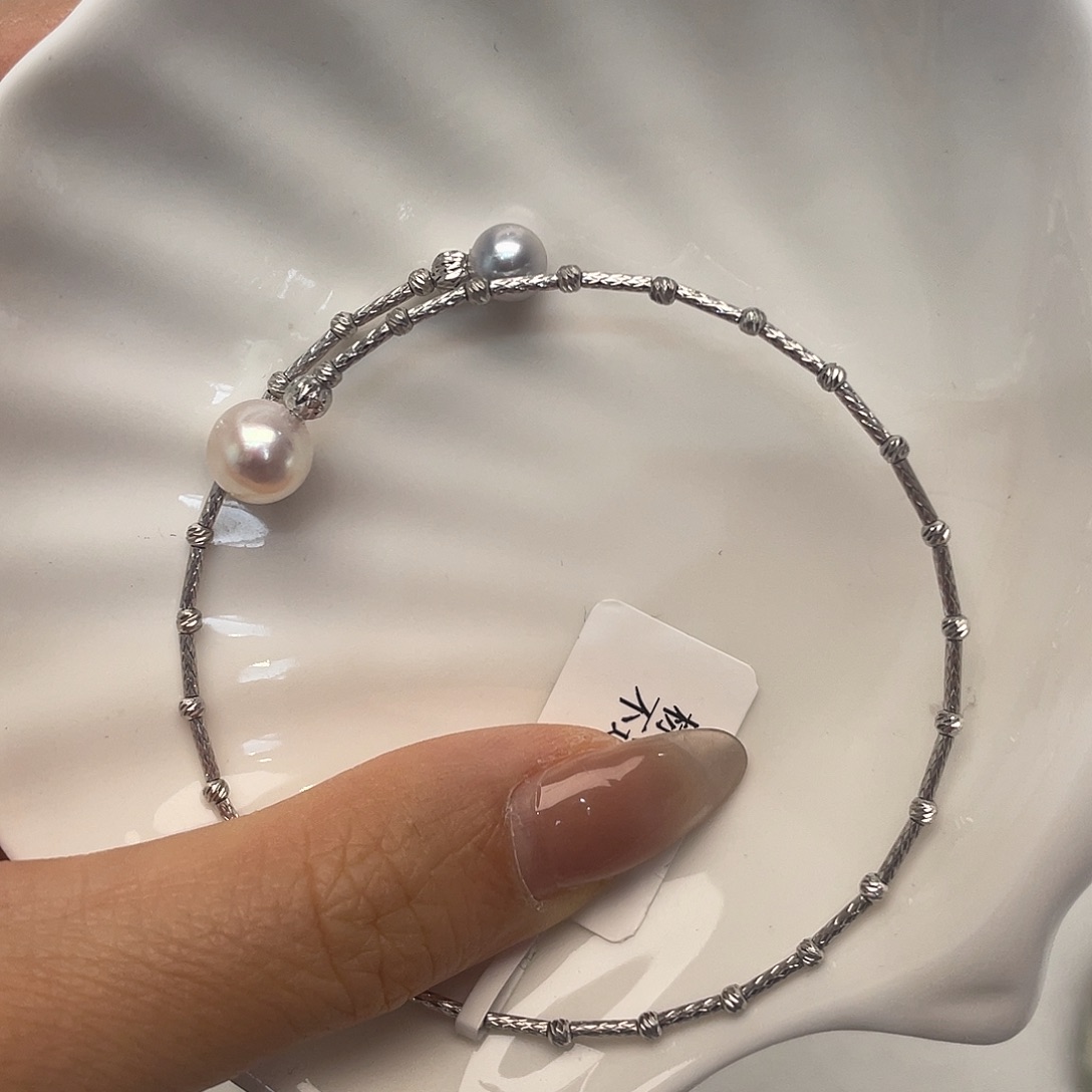 海水珍珠银S925镶嵌手绳