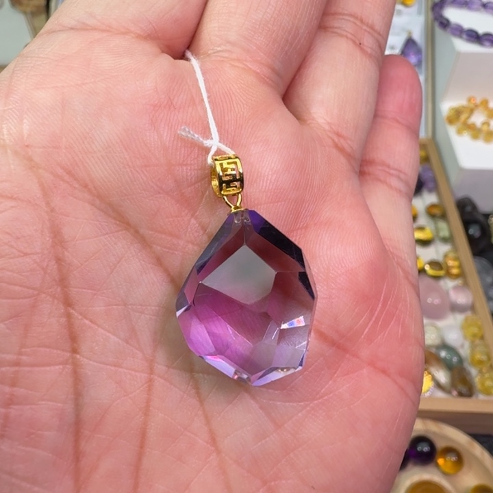 紫晶颈饰银S925镶嵌吊坠