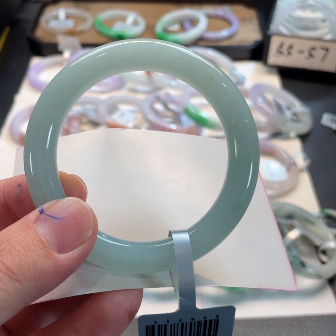 翡翠未镶嵌手镯131号 54圆条