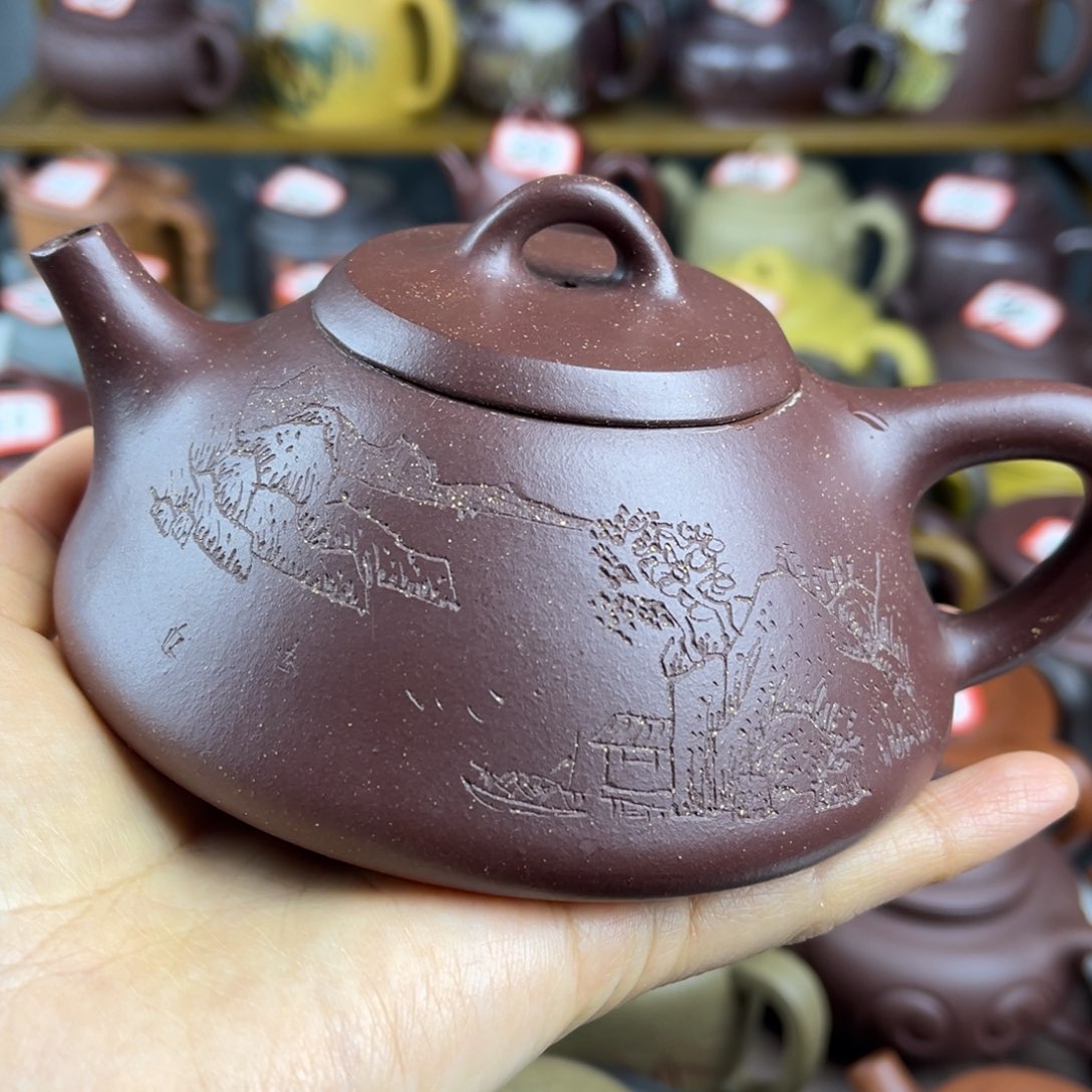 紫砂茶壶宜兴紫砂壶微瑕壶口嗑纳底