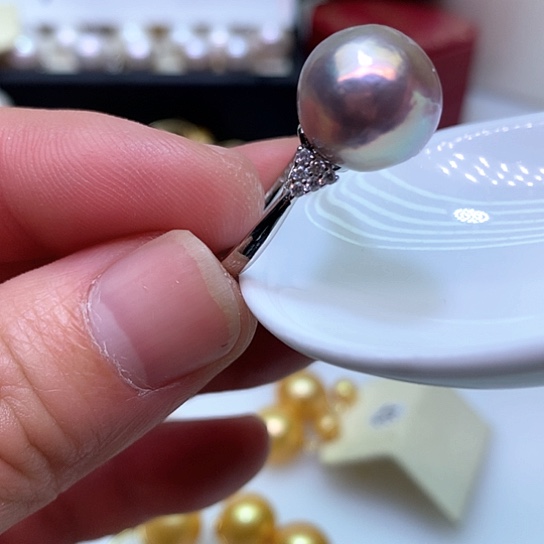 淡水珍珠耳饰银S925镶嵌