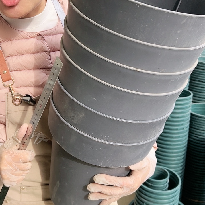 树脂瑕疵月季盆250#灰黑色3个无托