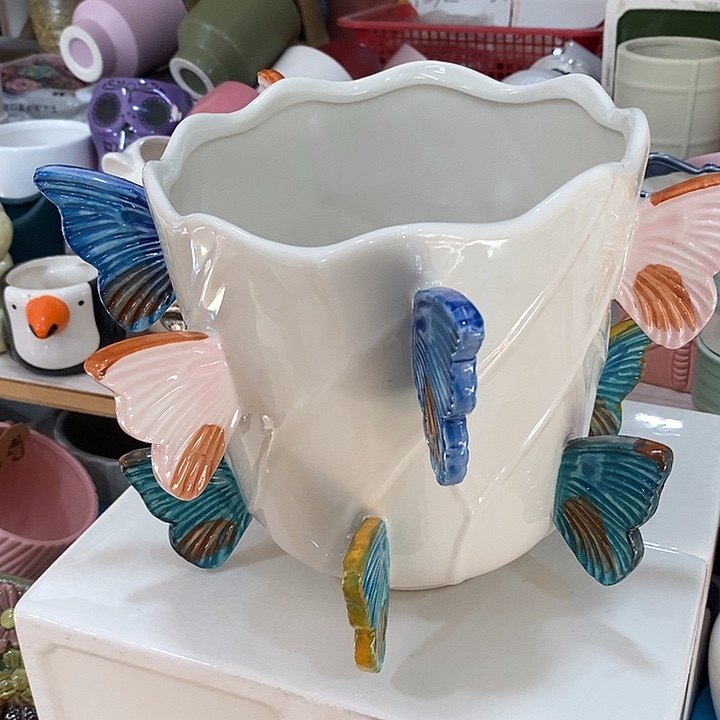 摆件陶盆有孔 瑕疵介意勿拍