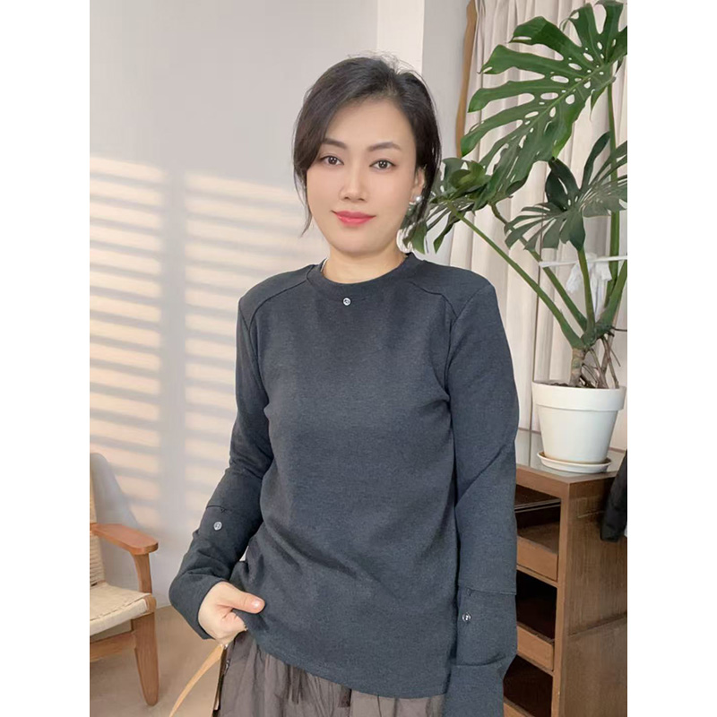 稻子家 韩版休闲百搭秋冬加厚磨毛长袖袖T恤女打底上衣31066